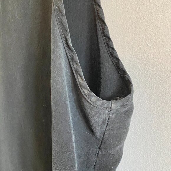 100% Silk Vintage Black Tank Top Blouse Minimalist Classic Staple 90s Faded - Picture 4 of 9